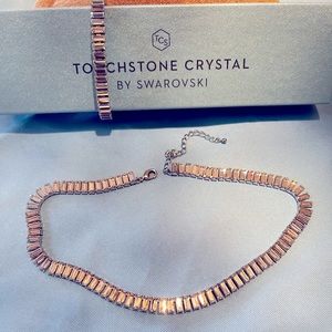 NIB Touchstone Crystal by Swarovski Jet Setter necklace and bracelet